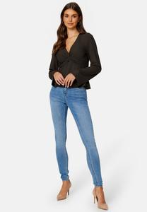 Топ с длинными рукавами KNOT RIB TOP Bubbleroom, коричневый