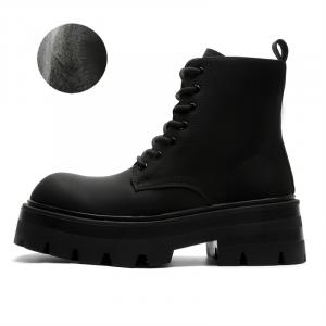 Dunnu Мужские ботинки Martin черные с черной флисовой подкладкой, цвет Black Fleece-Lined