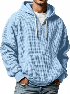 Мужская худи на молнии с вафельной вязкой