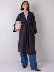 Шерстяное пальто Sally с поясом в клетку "ёлочка" VIVERE