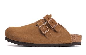 Khadgar Биркеншток унисекс мулесы с частичным покрытием, реверсивные, с мягкой пробковой подошвой и закрытым носком, желто-коричневые, цвет Yellow Brown