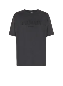 Винтажная футболка Balmain с вышивкой, серый