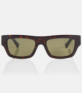 Солнцезащитные очки Web Stripe прямоугольной формы Gucci, коричневый