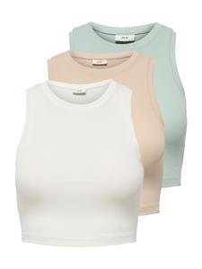 Топ JDY LUCKY, темно-бежевый/мятный/белый