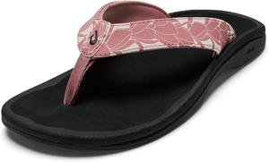 Женские пляжные сандалии OLUKAI Ohana, водонепроницаемые шлепанцы, поддержка свода стопы и комфортная посадка, легкие и прочные, улучшенное сцепление и устойчивость, Coral Rose/Pa\'i