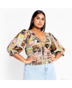 Топ Flora больших размеров CITY CHIC, Print