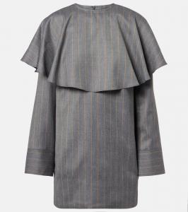 Мини-платье в полоску Ganni, Pewter