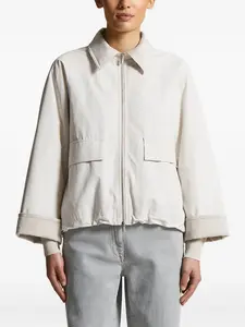 Куртка с вельветовым воротником и застежкой-молнией спереди Peserico, нейтральный