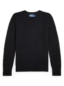 Джемпер фактурной вязки POLO RALPH LAUREN KIDS, черный