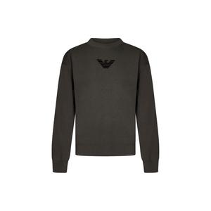 Вязаный свитер с логотипом аппликацией EMPORIO ARMANI, Umber