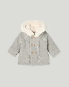 Однородная трикотажная куртка с восемью передними застежками для малыша Coconut El Corte Inglés, светло-серый