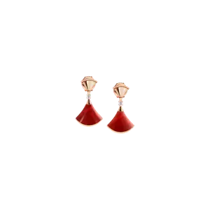 Серьги Bulgari Divas' dream из розового золота 18 карат с сердоликом и бриллиантами