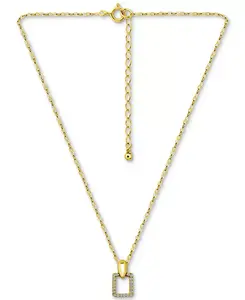 Ожерелье с подвеской-дверным молотком из кубического циркония (1/2 карата) из 18-каратного золота на стерлинговом серебре, 16 дюймов + 2 дюйма Giani Bernini, gold