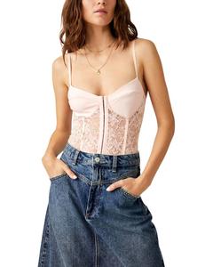 Ночной ритм кружевной боди в розовой ракушке Free People