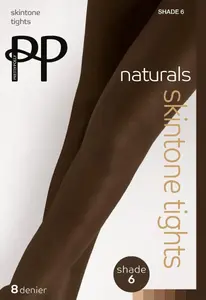 Колготки 8 ден телесного цвета Naturals – темно-коричневые Pretty Polly, нюд