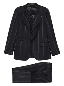 Костюм в тонкую полоску с однобортным пиджаком Gabriele Pasini, синий