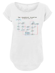 Длинная футболка с надписью Теория большого взрыва: алгоритм дружбы белого цвета F4NT4STIC