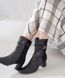 Замшевые комбинированные ботинки Avv, цвет Black