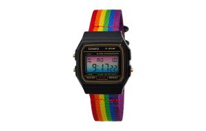 CASIO Мужские часы Retrofit Series с кварцевым механизмом и нейлоновым ремешком, черный циферблат