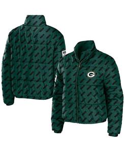 Женская зеленая дутая куртка с молнией во всю длину Green Bay Packers WEAR by Erin Andrews, зеленый