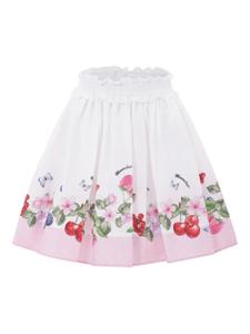 Юбка-плиссе с фруктовым принтом Monnalisa, белый