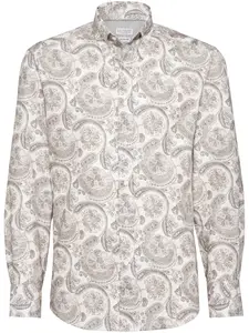 Рубашка с принтом пейсли Brunello Cucinelli, нейтральный
