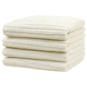 Полосатые полотенца для рук. Мягкие впитывающие, быстросохнущие наборы полотенец для дома, гостиницы, 4 шт. Unique Bargains, бежевый
