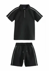 Спортивные брюки стандартного кроя с застежкой-молнией на воротнике. Next, Black