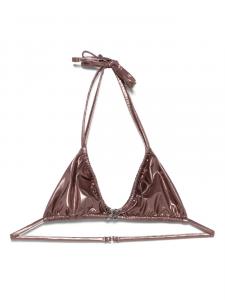 Ламинированный топ бикини Blumarine, коричневый