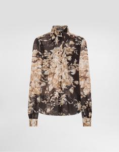 Шифоновая рубашка с принтом роз Dolce & Gabbana, принт