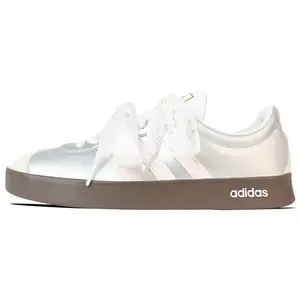 Adidas Кроссовки для скейтбординга VL COURT 2.0, износостойкие, низкие, унисекс, серебристо-белые