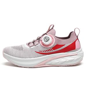 Износостойкие дышащие легкие амортизирующие нескользящие детские беговые кроссовки kids' BKG, серо-розовый