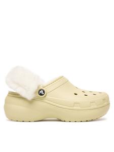 Мюли Crocs Classic Platform Fuzz Lined Clog 212854, бежевый