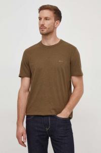 Хлопковая футболка Boss Orange, зеленый