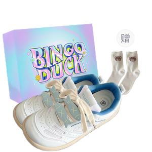 Дышащие низкие кроссовки для скейтбординга для женщин BINGO DUCK, Light Yellow+Exclusive Shoe Box+Gift Socks