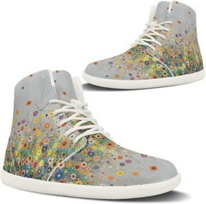 Pugasmiru Женские высокие кроссовки на шнуровке из искусственной кожи с плоской подошвой и декоративными ремешками, прогулочные кроссовки (белая подошва)