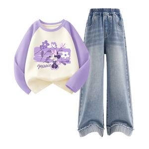 Детская повседневная спортивная одежда Disney, светло-голубой