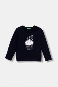 Детская хлопковая кофта с длинным рукавом United Colors Of Benetton, темно-синий