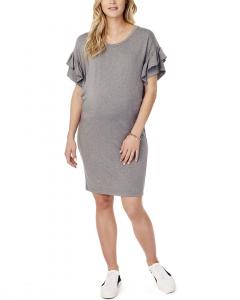 Платье-футболка для беременных Ingrid & Isabel с оборками на рукавах ingrid + isabel, серый