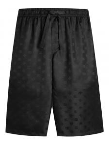 Dolce & Gabbana шелковые шорты с жаккардовым логотипом, черный