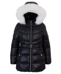 Стеганая куртка с поясом для малышей и маленьких девочек Michael Kors, черный