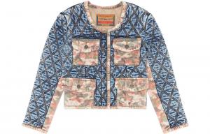 Короткое пальто женское синее DIESEL