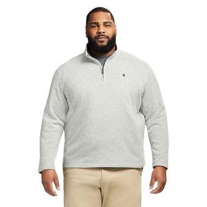 Свитер флисовый с четвертью молнии Big & Tall Izod, Light Grey Heather