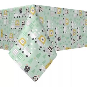 Квадратная скатерть, 100% полиэстер, 60x60 дюймов, нарисованные вручную животные в поездах