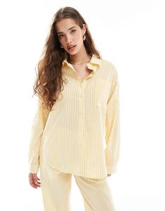 Рубашка свободного кроя Daisy Street из поплина в желтую полоску — часть комплекта