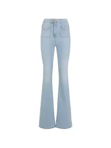 Джинсы-клеш с карманами Elisabetta Franchi, синий