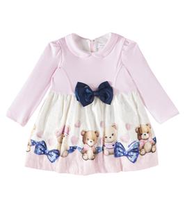 Платье с рюшами и принтом для младенцев Monnalisa, Panna+Fairytale