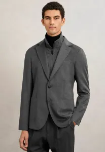 Однобортный пиджак прямого кроя с нашивками Reiss, Charcoal