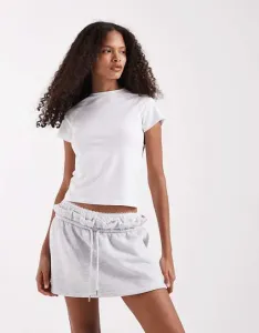 Серая меланжевая спортивная юбка с кружевной отделкой ASOS DESIGN