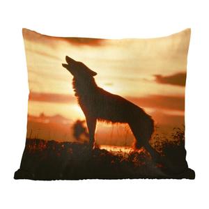 Декоративная подушка MuchoWow диванная подушка для гостиной декоративная подушка 40x40 см волк - солнце - вырезка из бумаги - чехлы на диванные подушки - без наполнителя